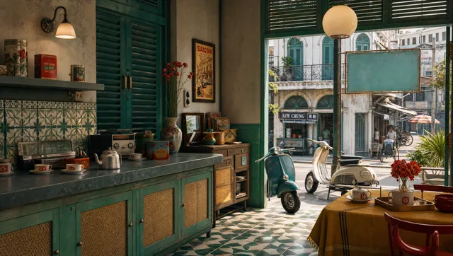 The retro kitchen set of the Miliket study
